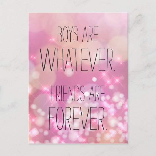 Vrienden zijn Forever Pink Sparkles Friendship Quo Briefkaart (Voorkant)
