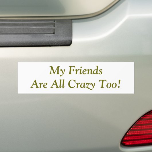 Vrienden zijn gek te citeren grappig bumpersticker (Op auto)