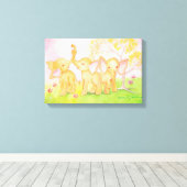 Vrienden zijn geweldig - olifanten weten het! canvas afdruk (Insitu (Houten vloer))