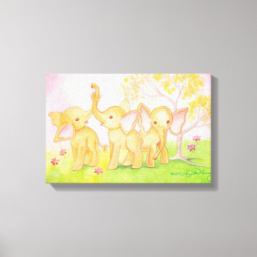 Vrienden zijn geweldig - olifanten weten het! canvas afdruk (Voorkant)