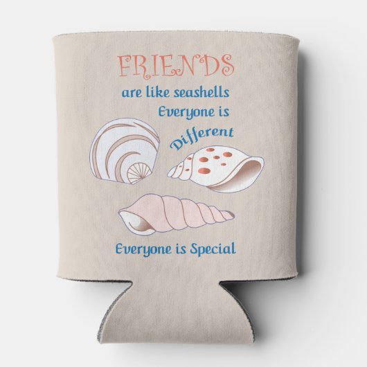Vrienden zijn net als Seashells Koelbox Blikjeskoeler (Achterkant)