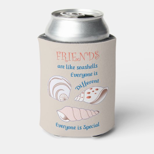 Vrienden zijn net als Seashells Koelbox Blikjeskoeler (Blikje Achterkant)