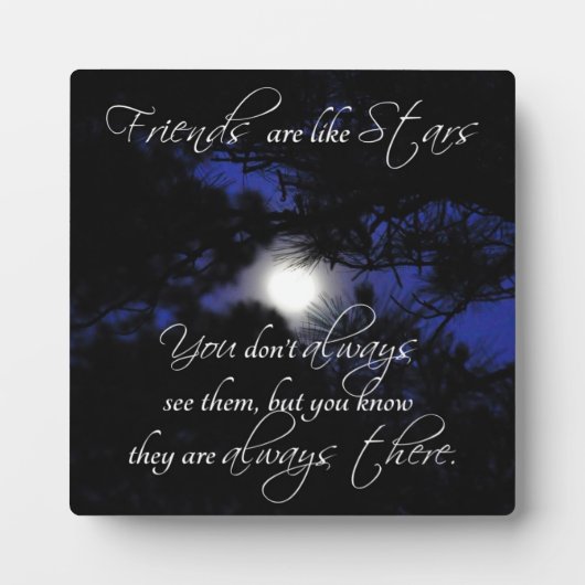 "Vrienden zijn net als sterren" Belachelijk cadeau Fotoplaat (Voorkant)