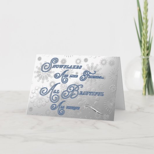 Vrienden zijn net Snowflakes Holiday Card Feestdagen Kaart (Voorkant)