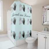 Vrienden zijn  vriendschappelijke handen douchegordijn (In situ)