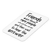 Vrienden zijn zeldzaam: Vriendschap Citaat Zwart Magneet (Linkerzijde)