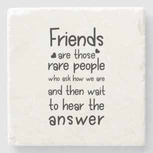 Vrienden zijn zeldzaam: Vriendschap Citaat Zwart Stenen Onderzetter