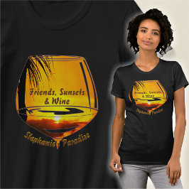 Vrienden, Zonsondergangen en wijn 2441 T-shirt