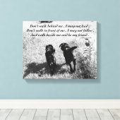 Vrienden - zwart lab canvas afdruk (Insitu (Houten vloer))