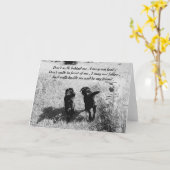 Vrienden - zwart lab kaart (Gele Bloem)