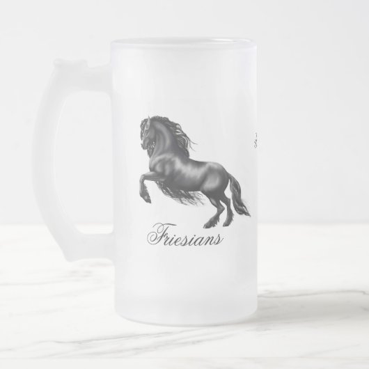Vrienden, zwarte brief matglas bierpul (Links)
