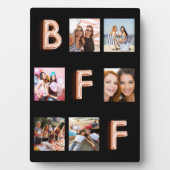 Vrienden zwarte roos gouden fotocollage BFF Fotoplaat (voorkant)