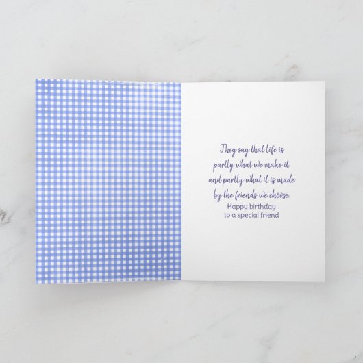 Vriendendag Blue Cornflower Bouquet Kaart (Binnen)