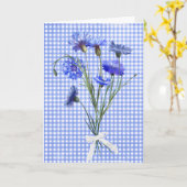 Vriendendag Blue Cornflower Bouquet Kaart (Gele Bloem)