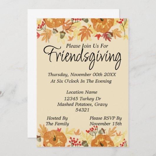 Vriendendag uitnodiging (Voorkant / Achterkant)