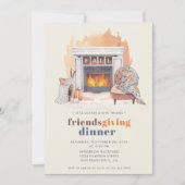 Vriendendankdag Geef Dank Diner Kaart (Voorkant)
