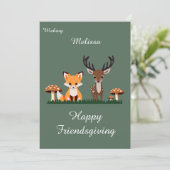 Vriendendankfeest Whimsical Woodlands Aangepaste N Feestdagenkaart (Staand voorkant)