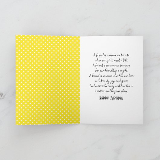 Vriendendelijke zondbloem kaart (Binnen)