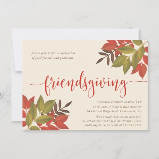 VRIENDENDINER UITNODIGEN | HELDER GEBLADERTE KAART (Voorkant)