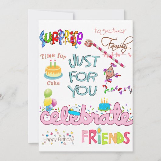 Vriendenfamilie Happy Birthday Uitnodiging (Voorkant)