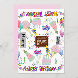 Vriendenfamilie Happy Birthday Uitnodiging