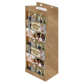 Vriendenfotocollage DIY afbeelding 6 pic jute Wijn Cadeautas (Achterkant Gekanteld)