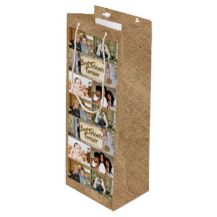 Vriendenfotocollage DIY afbeelding 6 pic jute Wijn Cadeautas