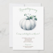 Vriendengeven Uitnodiging Witte Pompoen (Voorkant)