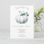 Vriendengeven Uitnodiging Witte Pompoen (Staand voorkant)