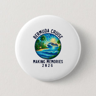 Vriendengroep Bermuda Cruise 2026 Matching Familie Ronde Button 5,7 Cm
