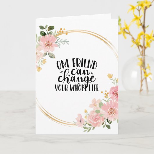 Vriendenkaart, esthetische bloemenvriendschap cita kaart (Gele Bloem)