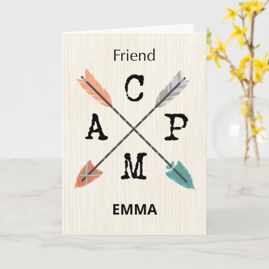 Vriendenkamp Personaliseer Naam Pijlen Kaart (Gele Bloem)