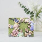 vriendenkring, gras, geluk, glimlachen, briefkaart (Staand voorkant)