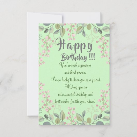 Vriendenverjaardagskaart Kaart (Voorkant)