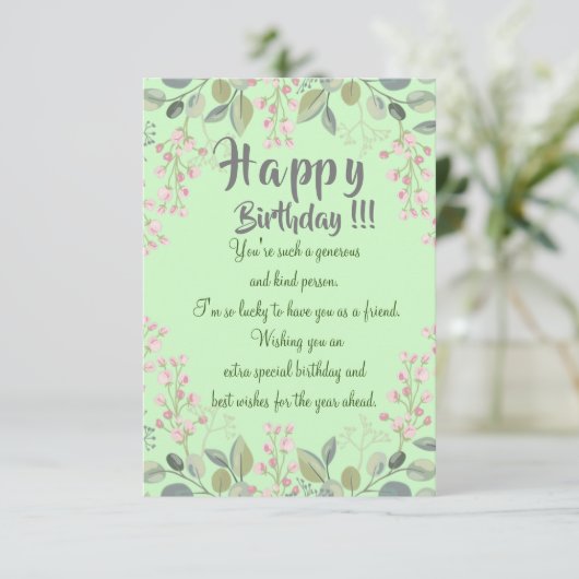 Vriendenverjaardagskaart Kaart (Staand voorkant)