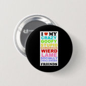 vriendenzwart ronde button 5,7 cm (Voorkant /achterkant)