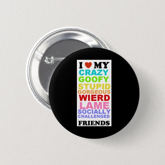 vriendenzwart ronde button 5,7 cm (Voorkant /achterkant)