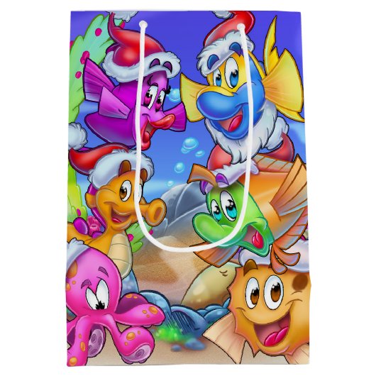 VriendFish cartoon cadeaaszak Medium Cadeauzakje (Achterkant)