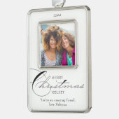 Vriendfoto van Merry Kerstkalligrafie Verzilverd Omlijst Ornament (Links)