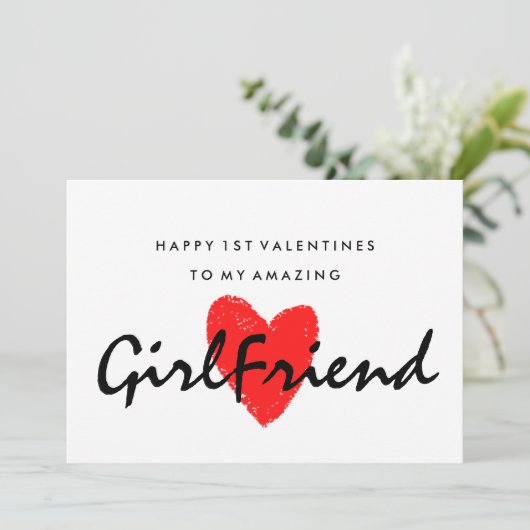 Vriendin 1e Valentijnse kaart (Staand voorkant)