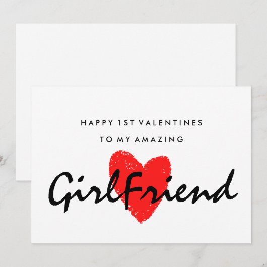 Vriendin 1e Valentijnse kaart (Voorkant / Achterkant)