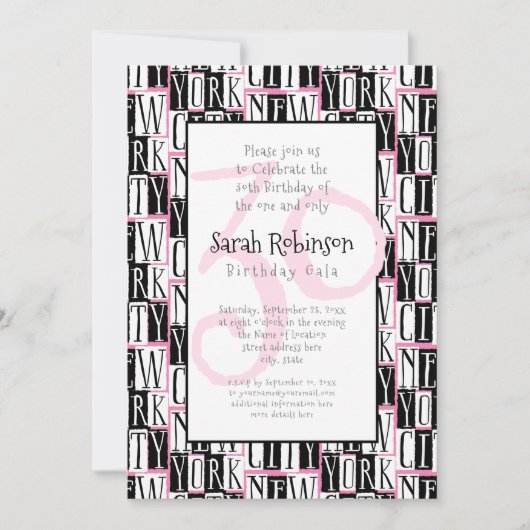 Vriendin 30e verjaardag in New York City Kaart (Voorkant)