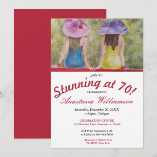 VRIENDIN BEST STONNEN BIJ 70 PARTIJINVITATIE KAART