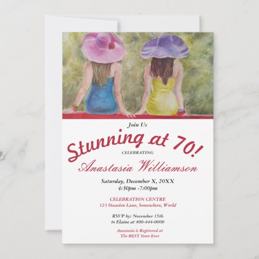 VRIENDIN BESTIES VERBLUFFEND OP 70 FEESTUITNODIGIN KAART (Voorkant)