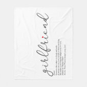 Vriendin Definitie Chic Script Rode Liefdeshart Fleece Deken (Voorkant)