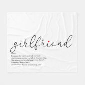 Vriendin Definitie Chic Script Rode Liefdeshart Fleece Deken (Voorkant (Horizontaal))