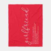 Vriendin Definitie Script Liefde Hart Rood Fleece Deken (Voorkant)