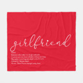 Vriendin Definitie Script Liefde Hart Rood Fleece Deken (Voorkant (Horizontaal))