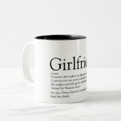 Vriendin Definition Black en White Fun Tweekleurige Koffiemok (Voorkant links)