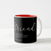 Vriendin Definition elegant Script Love Heart Tweekleurige Koffiemok (Voorkant rechts)